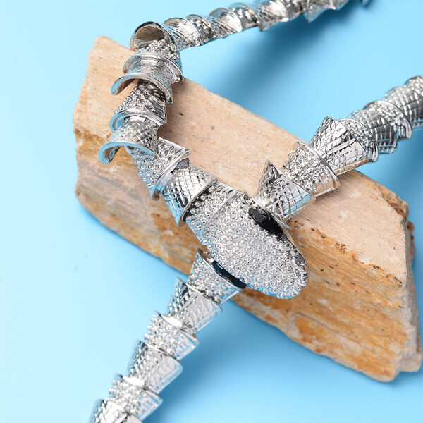 Mischen Glas Halskette ca. 56 cm in Silber tone image number 1