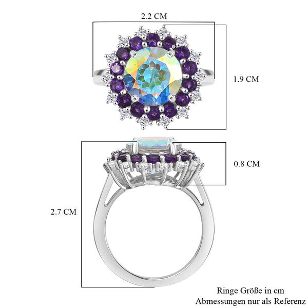 D'Joy Merkur mystischer Topas, afrikanischer Amethyst und Zirkon Ring und Anh&auml;nger mit 45cm Kette image number 13