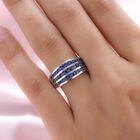 Premium Kanchanaburi blauer Saphir-Ring, 925 Silber platiniert, 1,84 ct image number 2