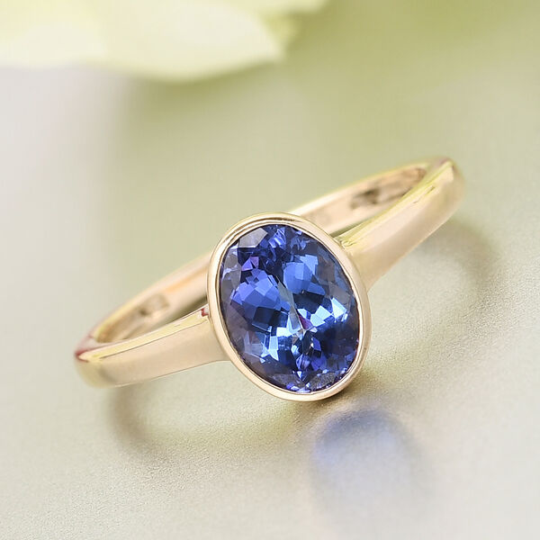 AA Tansanit Solit&auml;r Ring 375 Gelbgold image number 2