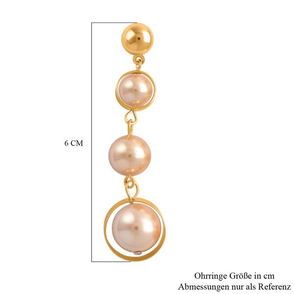 Goldene Muschelkernperlen-Ohrringe - 35 ct. image number 5