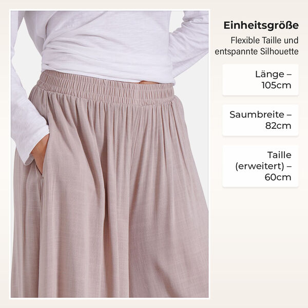 Gesmokte Taillen-Culottes, locker, bequem, elastischer Bund, Einheitsgröße, Khaki image number 4