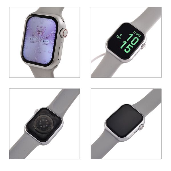 Smartwatch HW mini 2 1,75 Zoll Silber, Set mit 7 Wechselarmbändern inklusive kristallbesetztem Armband, IP67, Bluetooth 5.2, kabelloses Laden, Grau image number 7