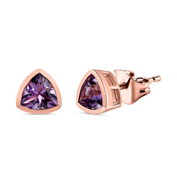 2er Set - Rose De France Amethyst Ring und Ohrstecker im Schmuckset, 925 Silber ros&eacute;vergoldet ca. 3.66 ct image number 6
