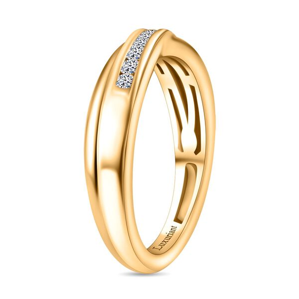 LUXURIANT SI-GH Labor Diamant Ring, 925 Silber 750 Gelbgold Vermeil - 0,25 ct. image number 5