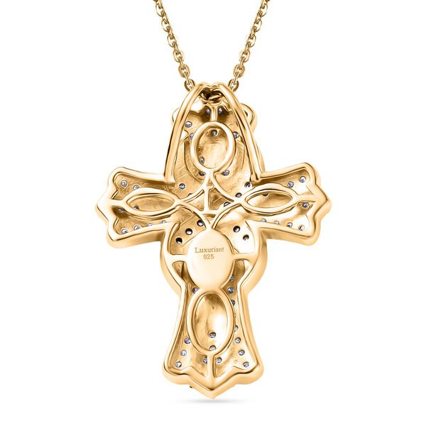 LUXURIANT VS Labor Diamant Anhänger mit 50cm Kette, 925 Silber 750 Gelbgold Vermeil - 0,51 ct. image number 5