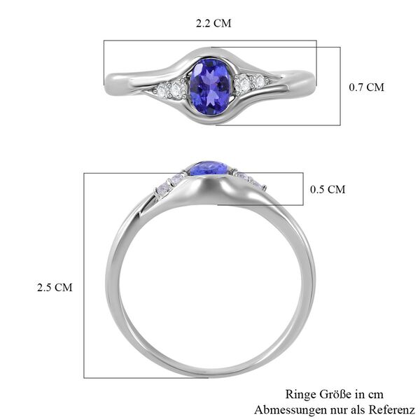 AAA Tansanit und Zirkon Ring - 0,61 ct. image number 4