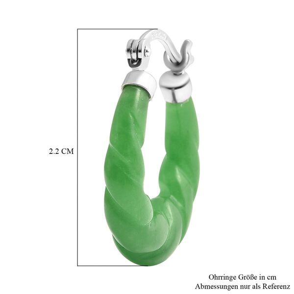 Gr&uuml;ne Jade Ohrringe 925 Silber rhodiniert ca. 18.50 ct image number 5