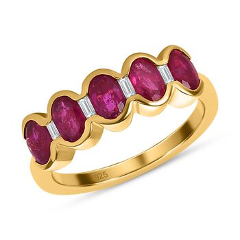 Afrikanischer Rubin und Zirkon-Ring - 1,83 ct.