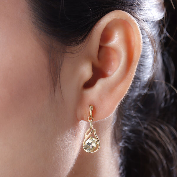 Ouro Verde-Quarz Ohrringe, 925 Silber vergoldet ca. 2,25 ct image number 3