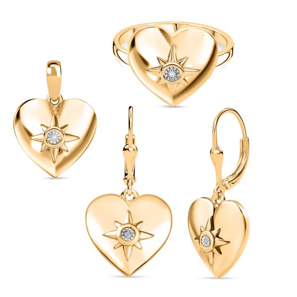 Schmuckset mit Diamantakzenten im Herz-Design