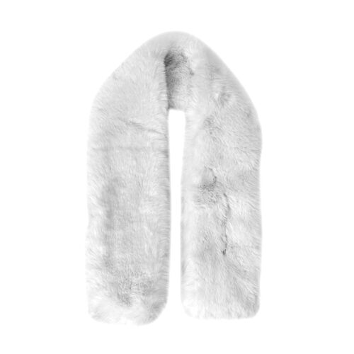 Damen Winterschal im Kreuzdesign aus Kunstfell, Weiß image number 1