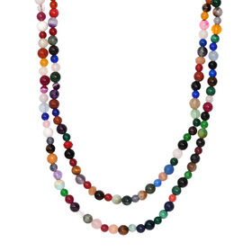 Multi Edelstein Halskette, 127 cm- 450 ct.
