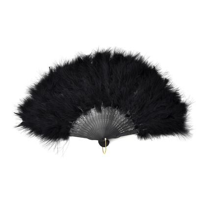 20iger Style Federf&auml;cher, Schwarz