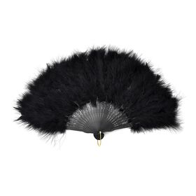 20iger Style Federfächer, Schwarz