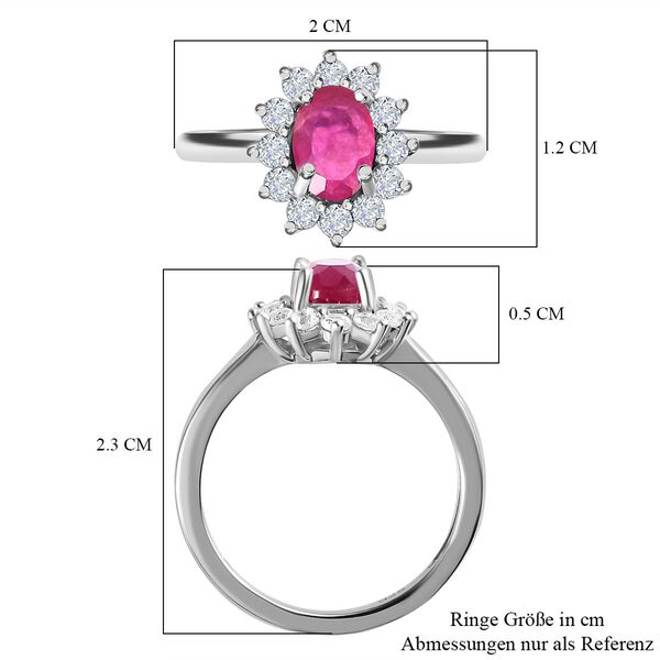 Afrikanischer Rubin und Zirkon-Ring - 1,55 ct. image number 7