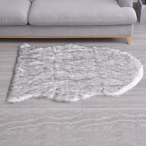 Luxus Kunstfell Glitzer Teppich, Gr&ouml;&szlig;e 100x180 cm, Silber weiss image number 2