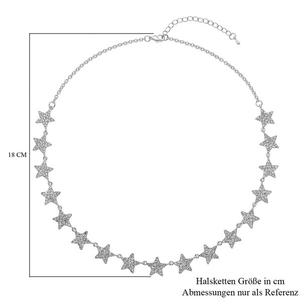 Weiße Kristall-Halskette in Silberton - 20 ct. image number 6