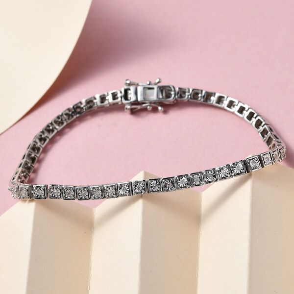 Weißes Diamant-Armband, 19 cm - 0,25 ct. image number 1
