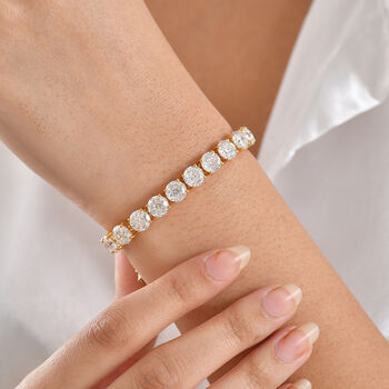 D'Joy Moissanit 19cm Armband, 925 Silber 750 Gelbgold Vermeil - 31,80 ct.