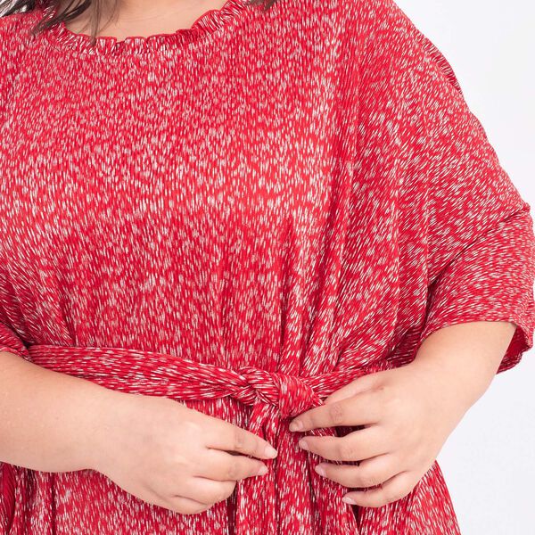 Tamsy: Gala-Kleid mit feinem Plissee, one size, Koral image number 4