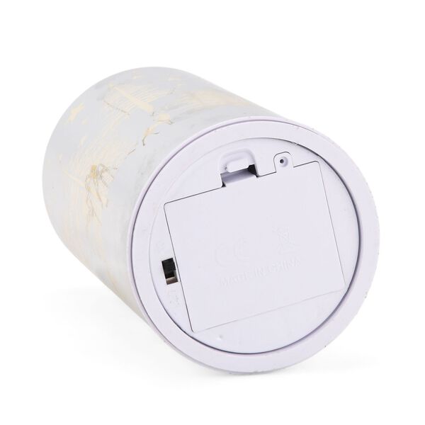 Wintertraum-Kollektion - LED-Tischlampe mit Drehfunktion, Rentier- und Tannenbaum-Motiv, Silber image number 3