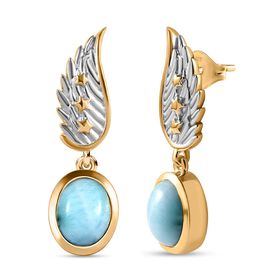 Larimar, Kanchanaburi Blauer Saphir Ohrringe 925 Silber  ca. 4,66 ct.