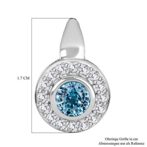 D'Joy AA blaue und wei&szlig;e Zirkon Ohrringe - 2,28 ct. image number 5