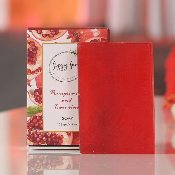 FIZZY FERN - handgemachte Seife - Granatapfel und Tamarinde mit Neem, Aloe Vera und Kurkuma, 125g image number 2