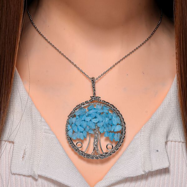 Aquamarin-Anh&auml;nger mit 50+5cm Kette - 37,60 ct. image number 2