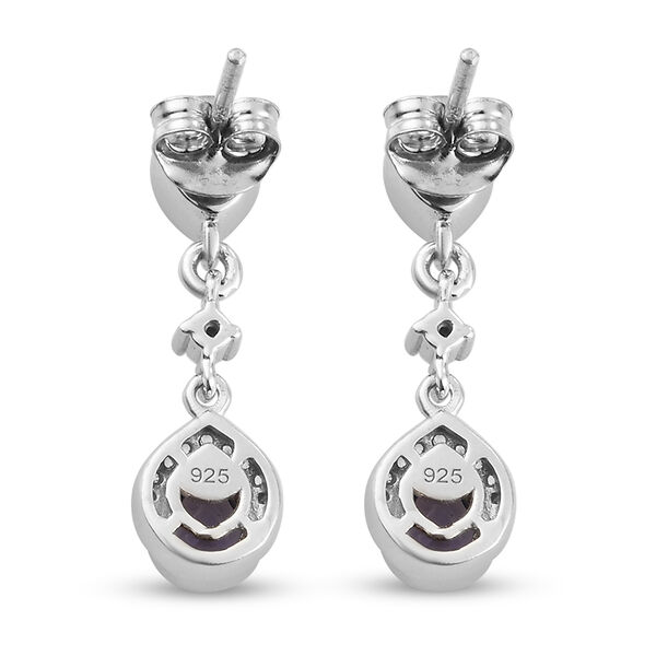 Tansanit und Zirkon Ohrh&auml;nger 925 Silber platiniert ca. 1,43 ct&nbsp; image number 5