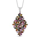 Mehrfarbig-Turmalin Schmuckset 925 Silber rhodiniert ca. 5.67 ct