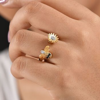 GP Trionfo Kollektion - Citrin, schwarzer Spinell, Zirkon, Kanchanaburi blauer Saphir Ring - 0,26 ct.