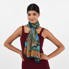 100% Natur Seide, Designer Schal, 50x160 cm, Petrol