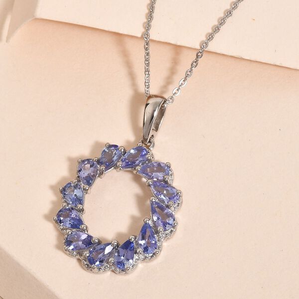 Tansanit Kreis des Lebens Anh&auml;nger mit Kette in Silber, 2,25 ct. image number 3