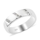 Diamant Band Ring 925 Silber Platin-Überzug image number 0