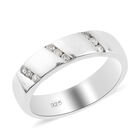 Diamant Band Ring 925 Silber platiniert (Größe 17.00) ca. 0,15 ct