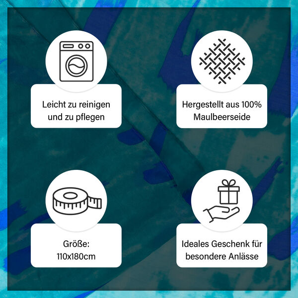 LA MAREY - Chiffonschal aus 100% Maulbeerseide mit Abstraktem Kunstdesign image number 5