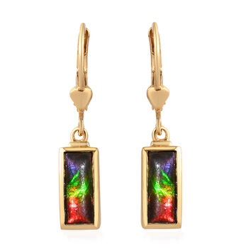 Ammolit Ohrringe 925 Silber vergoldet ca. 2,33 ct