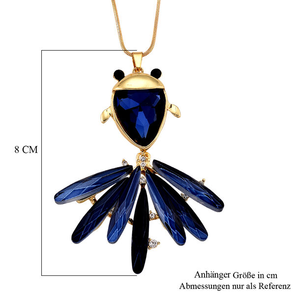 Mehrfarbiger Kristall Anh&auml;nger mit Kette ca. 63.5 cm + 5 cm Extender, Legierung Gelb image number 6