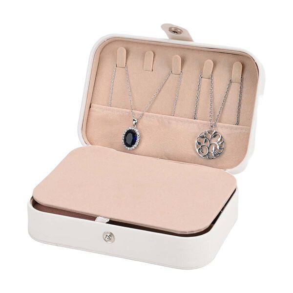 Schmuckbox aus PU-Leder in Weiß mit Druckknopfverschluss, 16,5x11,5x5,5cm, inkl. 10 Silberputztücher image number 7