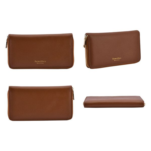 Sencillez Dokumenten Etui aus Echtleder, braun image number 6