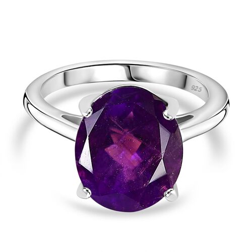 AA Afrikanischer Amethyst Ring, 925 Silber platiniert (Größe 18.00) ca. 4.27 ct image number 0