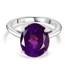 AA Afrikanischer Amethyst Ring, 925 Silber platiniert (Größe 18.00) ca. 4.27 ct
