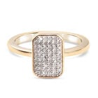 Diamant Cluster Ring 925 Silber Gelbgold Vermeil image number 0