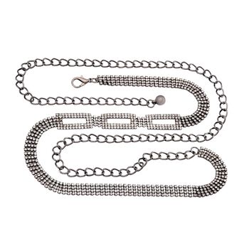 Kristall G&uuml;rtel ,100% Glaskristall und Metall, L130cm, 60g, schwarz