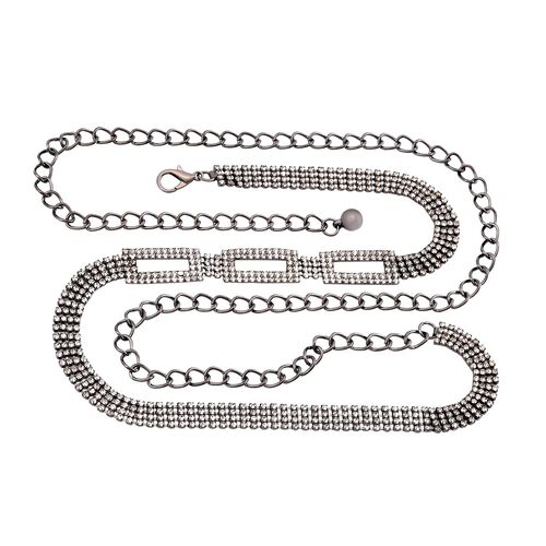 Kristall Gürtel ,100% Glaskristall und Metall, L130cm, 60g, schwarz image number 0