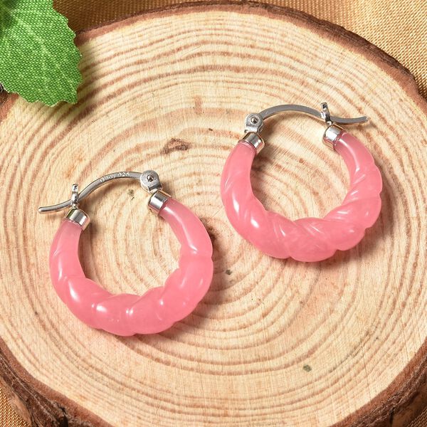 Rosa Jade Ohrringe 925 Silber rhodiniert ca. 18.50 ct image number 2