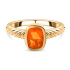 Salamanca Feueropal-Ring, 925 Silber Gelbgold Vermeil, ca. 1.07 ct image number 0