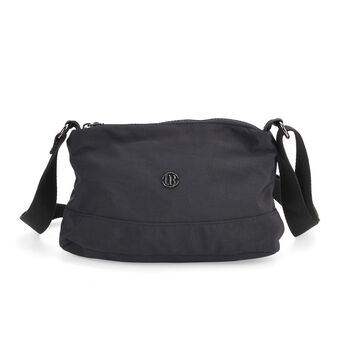 Nylon Crossbody-Tasche mit Rei&szlig;verschlussf&auml;chern, verstellbarem Schulterriemen, Schwarz